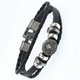 Braided Wrap Leather Bracelets for Men Vintage Life Tree Rudder Charm Wood Beads Ethnic Tribal Wristbands