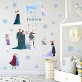 Cartoon diy frozen princess Elsa Anna wall stickers girl Children room background decoration removable kids bedroom poster decal