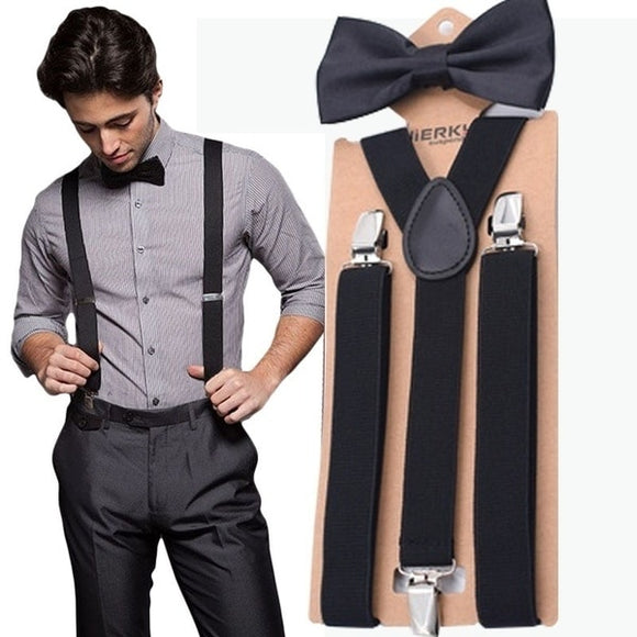 Suspenders with Bowtie Fashion Bow Tie Set