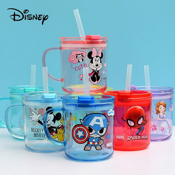 Disney Princess Sippy Cup Kids Milk Bottle Mermaid Sofia Mickey Cup Baby Sippy Cups Cute Straw Cup Adult Sippy Cup Gift