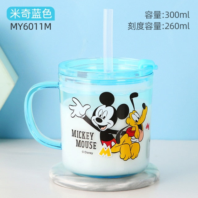 Disney Cups Cute Minnie Mickey Mouse Sippy Cup for Kids Disney Princess  Sofia Milk Cup Cartoon Mermaid Baby Straw Cup