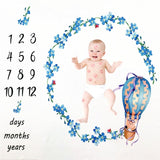 Baby Play Mats Infant Portray Diaper Milestone Photo Background Blankets Kids Calendar Backdrop Cloth Photography Props