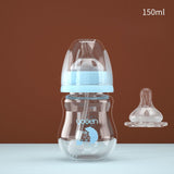 Glass Baby Bottle Silicone Straw Water Drink Bottles For Baby Milk Feeder Set Baby Feeding Bottle Newborn Baby Bottle Spoon