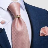 Men Tie Gold, Tie Ring Hanky Cufflink Silk Tie Set