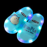 Footwear Luminous Jelly Summer Children's LED Slipper Girls Slippers PVC Non-slip  Beach Sandals Kids Home Bathroom Blue