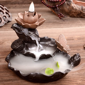 Incense Burner Living Room Watch Smoke Waterfall Ceramic