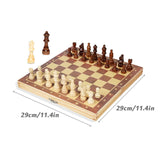 Wooden Chess Set. Large Board With 34 Chess Pieces