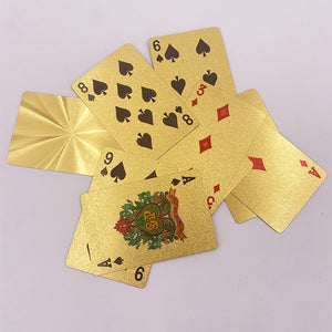 24K Gold, silver Playing Cards.  Plastic Poker Game Deck.  Waterproof Card