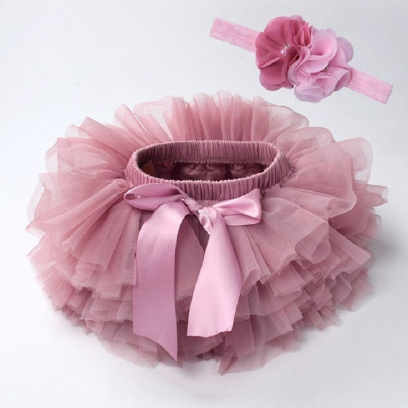 Baby girl tutu skirt 2pcs . Diaper cover. headband flower set