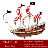 3D Wooden ship jigsawToys Learning Building Robot Model