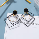 Statement Earrings For Women Black Arcylic Gold Geometric Tassel Drop Earings