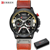 Sport Watches for Men.  Luxury Military Leather Wrist Watch