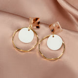 Statement Earrings for women White Cute Arcylic Geometric Dangle Drop Gold Earings