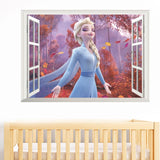 Cartoon diy frozen princess Elsa Anna wall stickers girl Children room background decoration removable kids bedroom poster decal