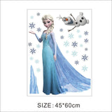 Cartoon diy frozen princess Elsa Anna wall stickers girl Children room background decoration removable kids bedroom poster decal