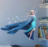 Cartoon diy frozen princess Elsa Anna wall stickers girl Children room background decoration removable kids bedroom poster decal