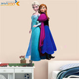 Cartoon diy frozen princess Elsa Anna wall stickers girl Children room background decoration removable kids bedroom poster decal