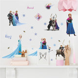 Cartoon diy frozen princess Elsa Anna wall stickers girl Children room background decoration removable kids bedroom poster decal