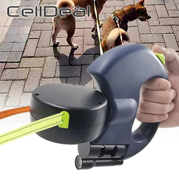 2 Color Retractable Dual Double Pet Leash