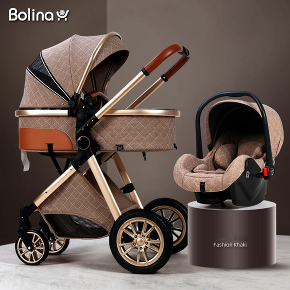 Bolina 3 in 1 Baby Stroller High Landscape Carriage Light Newborn Pram Shock Proof Two Way 2 in 1 Kid Car Baby Comfort  2021