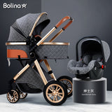 Bolina 3 in 1 Baby Stroller High Landscape Carriage Light Newborn Pram Shock Proof Two Way 2 in 1 Kid Car Baby Comfort  2021