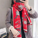 Scarf Women Cashmere Warm Pashmina Foulard Lady Luxury Horse Scarves Thick Soft Bufanda Shawls Wraps