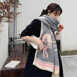 Scarf Women Cashmere Warm Pashmina Foulard Lady Luxury Horse Scarves Thick Soft Bufanda Shawls Wraps