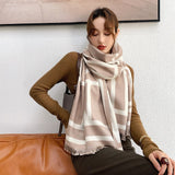 Scarf Women Cashmere Warm Pashmina Foulard Lady Luxury Horse Scarves Thick Soft Bufanda Shawls Wraps