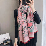 Scarf Women Cashmere Warm Pashmina Foulard Lady Luxury Horse Scarves Thick Soft Bufanda Shawls Wraps