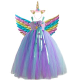 Children Fancy Unicorn Dress Princess Birthday Costume Kids Christmas Carnival Dresses for Girls Cosplay Clothing Robes Filles