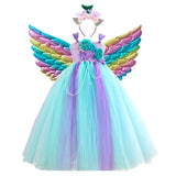 Children Fancy Unicorn Dress Princess Birthday Costume Kids Christmas Carnival Dresses for Girls Cosplay Clothing Robes Filles