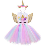 Children Fancy Unicorn Dress Princess Birthday Costume Kids Christmas Carnival Dresses for Girls Cosplay Clothing Robes Filles