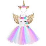 Children Fancy Unicorn Dress Princess Birthday Costume Kids Christmas Carnival Dresses for Girls Cosplay Clothing Robes Filles