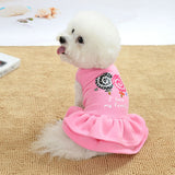 Cute Dog Dress Dog Clothes For Small Dogs Fashion Pink Red Dog Skirt Cute Sleeveless Princess Dress Puppy Pet Cat Cotton Costume