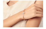 Adjustable Crystal Double Heart Bow Bilezik Cuff Opening Bracelet For Women Jewelry G