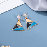 Korean Blue Geometric Acrylic Resin Drop Earrings for Women Statement Round Square Dangle Earrings 2020 Fashion Brincos Jewelry