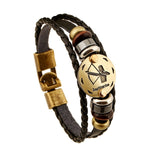 Retro Leather Bracelet for Men , Vintage Braided Bracelets Male Jewelry, Magnetic Clasp Bangles 2020