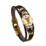 Retro Leather Bracelet for Men , Vintage Braided Bracelets Male Jewelry, Magnetic Clasp Bangles 2020