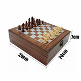 4-in-1 With High-Quality Wooden Folding Chess Set Game Board Chip Dice Domino Children Adult Family Game For Beginners Gift