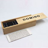 Kids Wooden Box Dominoes Set Toy Traditional Classic Children 28 Tiles Domino Travel Game Family Game Toy Educational Toys