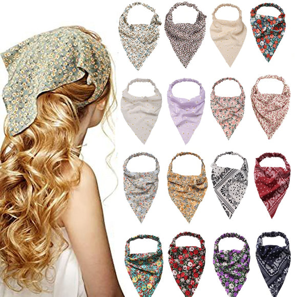 Summer Printting Hair Scarf.Triangle Bandanas Hairband Headband Elastic Hair Bands Headwrap Hair Accessories